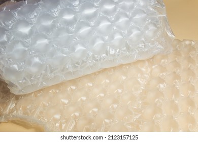 Air Bags For Packaging. Delivery From The Online Store In A Box Is Well-packed, Plastic Pillows, Plastic With Air To Protect Products Inside The Air Bag. Good Pack