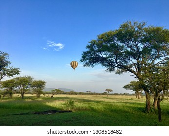 Air Balloon At Serengeti National Park, Tanzania