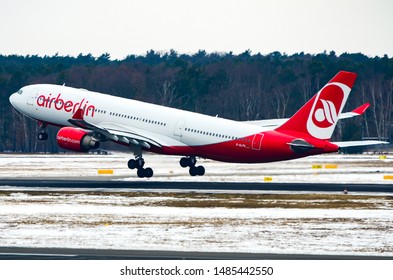 Air Berlin Airbus A330-223, Registration D-ALPG, Manufacturer Serial Number (MSN): 493, Is Taking Off From The Runaway At The Berlin Tegel Airport. Berlin, Germany March 30, 2013.