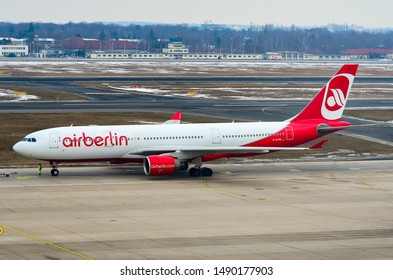 Air Berlin Airbus A330-223, Registration D-ALPB, Manufacturer Serial Number (MSN): 432, Is Taxing To The Runaway At The Berlin Tegel Airport. Berlin, Germany March 30, 2013.