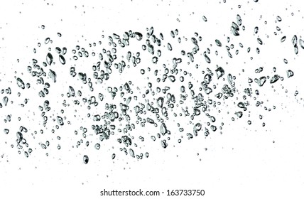 Air Bubbles Over White Background 