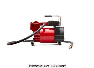 Air Compressor. Side View Of A Car Tyre Pump. 