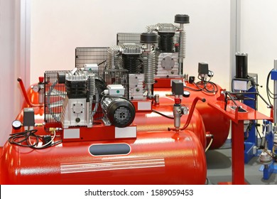 Air compressors in auto service garage