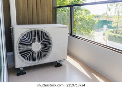 Air condition outdoor unit compressor install outside the house - Shutterstock ID 2113715924