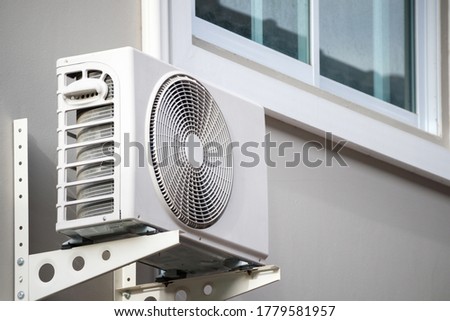 Air condition outdoor unit compressor install outside the house