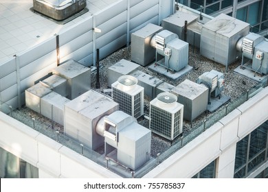 Air condition system on the building roof top