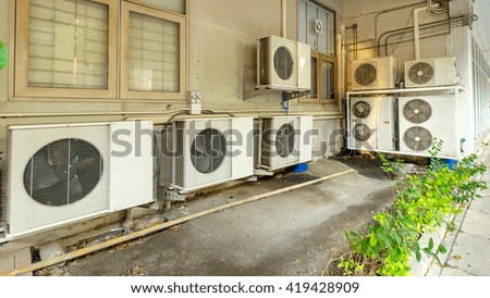 Air conditioner compressor installed in old building
