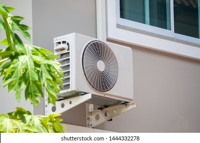 Air Conditioner Compressor Outdoor Unit Installed Stock Photo 