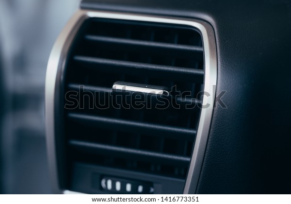 Air conditioner. the air flow inside the car. detail\
interior of car 