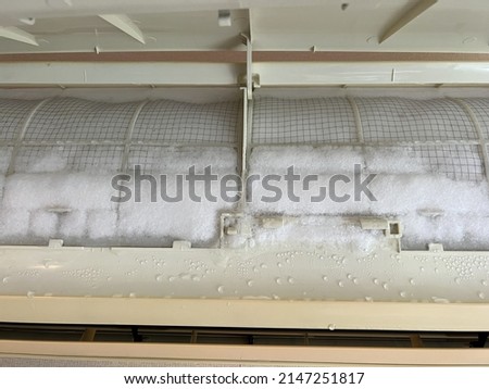 Air conditioner freeze up - close up