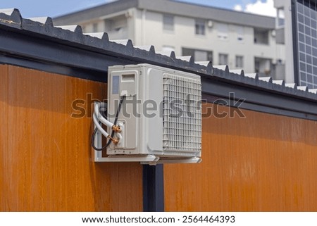 Air Conditioner Mini Split System External Unit Mounted at Barrack