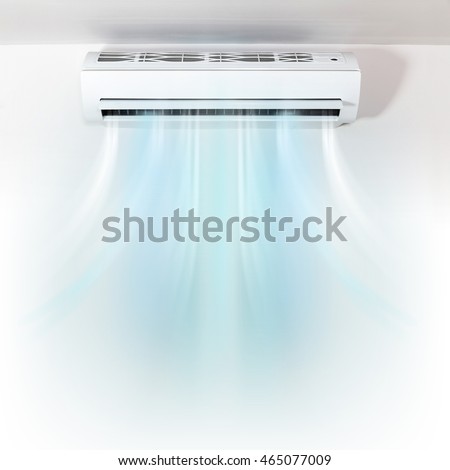 Air conditioner on wall background