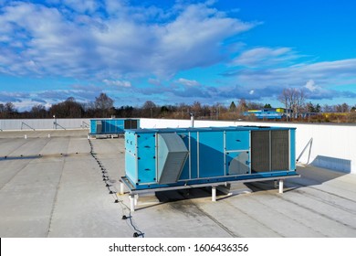 Air Conditioner System On Roof Modern Stock Photo (Edit Now) 1606436356