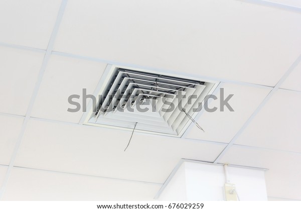 Air Conditioning Ceiling Vents Wind Blowing Stock Photo