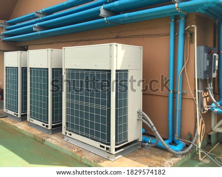 Air Conditioning Compressor in Variable Refrigerant Volume or VRV System Installation in Factory.
