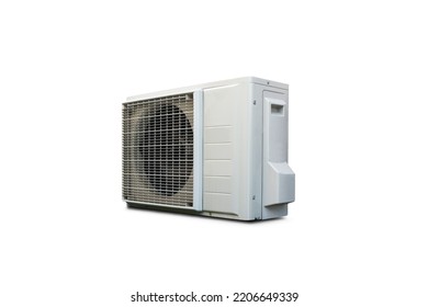 Air Conditioning - Heat Pump - Inverter. Outdoor Unit Isolated On White Background.