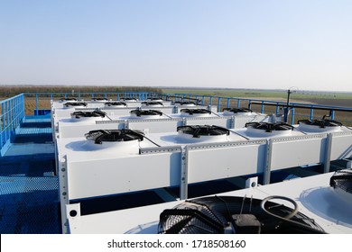 Air Conditioning System Assembled On Top Of A Building