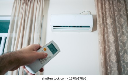 Air Conditioning Unit Closeup At Home