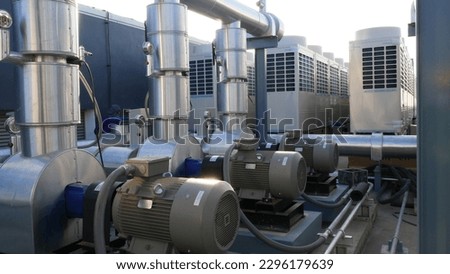 air cool water chiller system, HVAC system, water tank and water pipe system