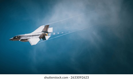 Un F-35A Lightning II de la Fuerza Aérea asignado al Ala de Combate 56, Base de la Fuerza Aérea Luke, Arizona, realiza una gira de ametrallamiento durante Haboob Havoc, el 29 de marzo de 2025