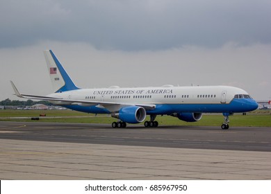 Air Force One arrives at Long Island MacArthur Airport in Ronkonkoma, NY, Friday, July 28, 2017.