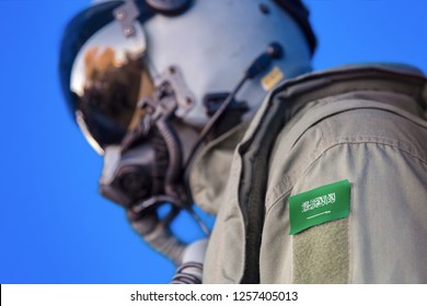 Air Force Pilot Flight Suit Uniform With Saudi Arabia Flag Patch. Military Jet Aircraft Pilot