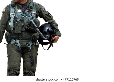 Air Force Pilot Walking Over White