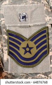 Air Force Rank Patch On ACU Uniform