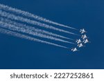 Air Force Thunderbirds flying at the 2022 Hill Air Force Base Warriors over Wasatch Air Show summer 2022