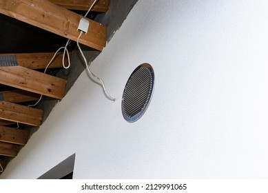 Air Intake And Exhaust In The Wall Of A Single Family House For Mechanical Ventilation With Heat Recovery, Secured With A Metal Grill With Mesh.