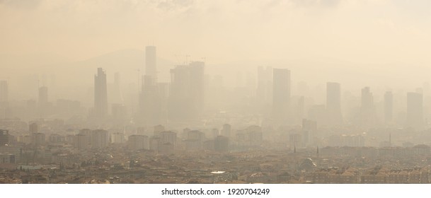 Air pollution in cities as a result of intensive urbanization and fossil fuel use causes serious damage to the world and the atmosphere. footage