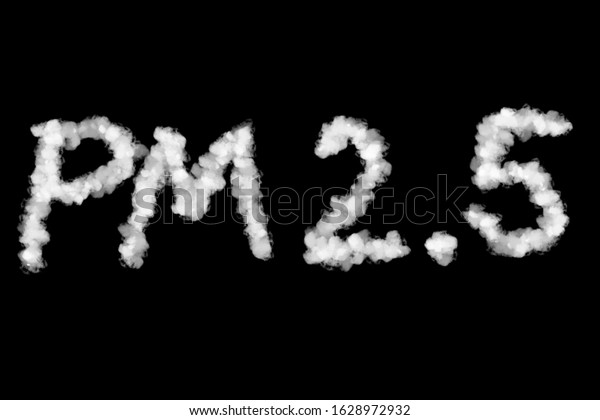 Air pollution concept, PM2.5 Unhealthy\
air pollution dust smoke icon on black\
background