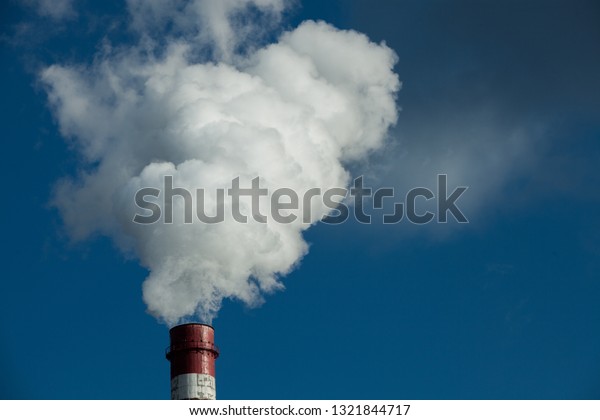 Air\
pollution. Harmful emissions. Bad ecology. Smoke from factory\
pipe\
Dirty smoke on the sky, ecology\
problems\
