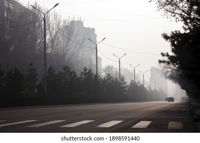 air pollution in winter in Kyrgyzstan, the main problem of pollution is the use of black coal as a resource for generating heat
