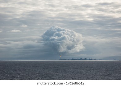 Air Polution Cloud Over Horizon