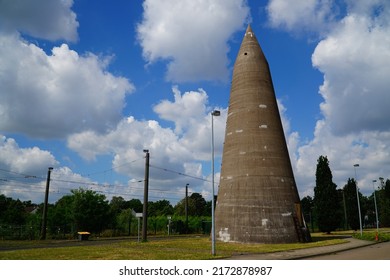 Air raid tower, Second World War high-rise bunker, surface air raid shelter in Hannover Leinhausen, Germany