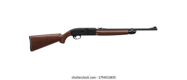 Air rifle isolate on a white background. Small-caliber weapons for sport shooting and hunting.