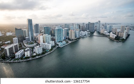 Air Shot Buildings At The Coast Of Miami