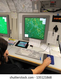 Air traffic control radar screen