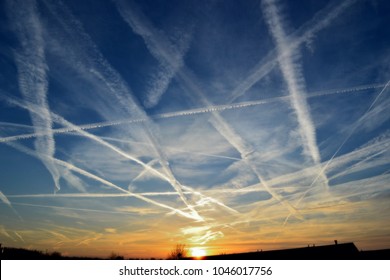 Air Traffic Marks In The Sky