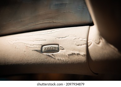 Airbag logo, emblem, label or title in a car. - Shutterstock ID 2097934879