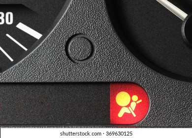 Airbag Warning Light In Car Dashboard