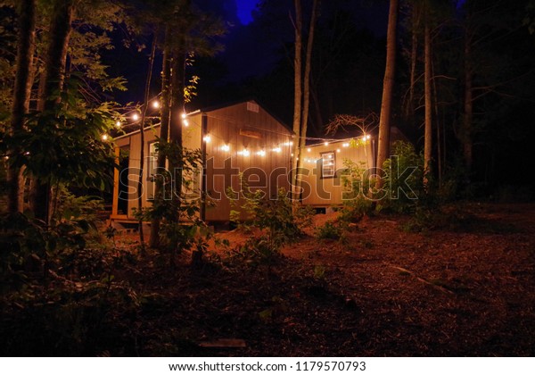 Airbnb Tiny House Cabin Exterior Christmas Stock Photo Edit Now