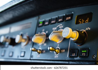 Airbus A320 Autopilot Instrument Panel And Controls. Flight Control Unit (FCU) With Knobs, Dials And Buttons.