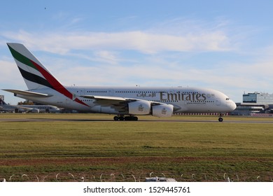 Airbus A380 Owns Emirates At Václav Havel Airport In Prague -12.10.2019