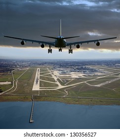 Aircraft Before Landing In Vancouver International Airport (YVR)