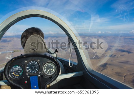 glider takeoff Cockpit