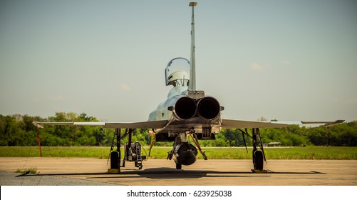 Aircraft , Fighter , Jets , Military Fighter Jet Engine Inside - Airplane Gas Turbine Engine Detail - Plane Rotor Under Heavy Maintenance.