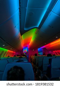 Aircraft Interior Design With Rainbow Light, Thailand On 13 November 2019 At 23:26