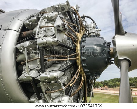 Aircraft maintenance, dismantled plane engine